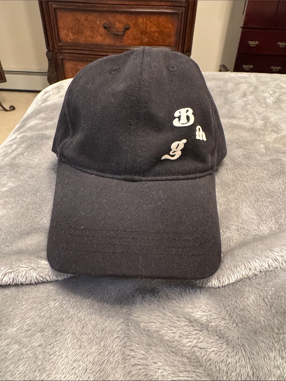 Anine Bing Black Baseball Cap with White Script Logo